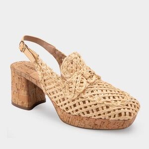 Aerosoles Women’s Santiago Natural Raffia Heeled Loafers Size 6.5